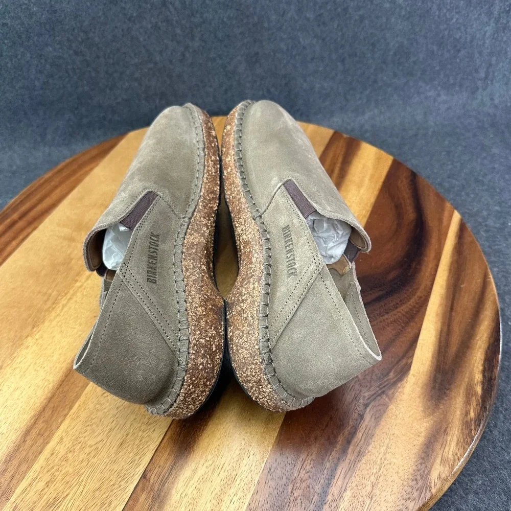 Birkenstock Callan Suede Slip On Shoes Taupe Gray Womens 6 EU 37 Worn Once